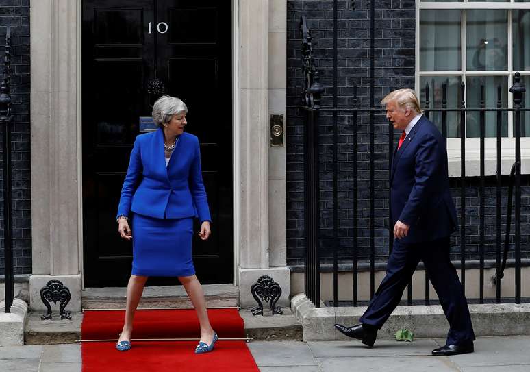 Presidente dos EUA, Donald Trump, e premiê do Reino Unido, Theresa May
04/06/2019
REUTERS/Peter Nicholls