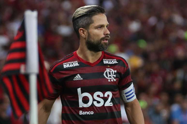 Diego, jogador do Flamengo, durante a segunda partida contra o Corinthians, válida pelas oitavas de final da Copa do Brasil 2019.