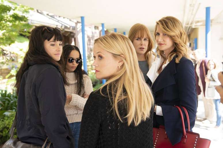 Shailene Woodley, Zoe Kravitz, Reese Witherspoon, Nicole Kidman e Laura Dern em cena da segunda temporada de 'Big Little Lies'&nbsp;