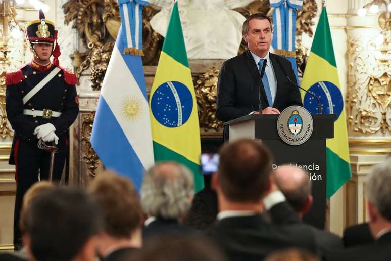 O presidente Jair Bolsonaro em evento na Argentina 