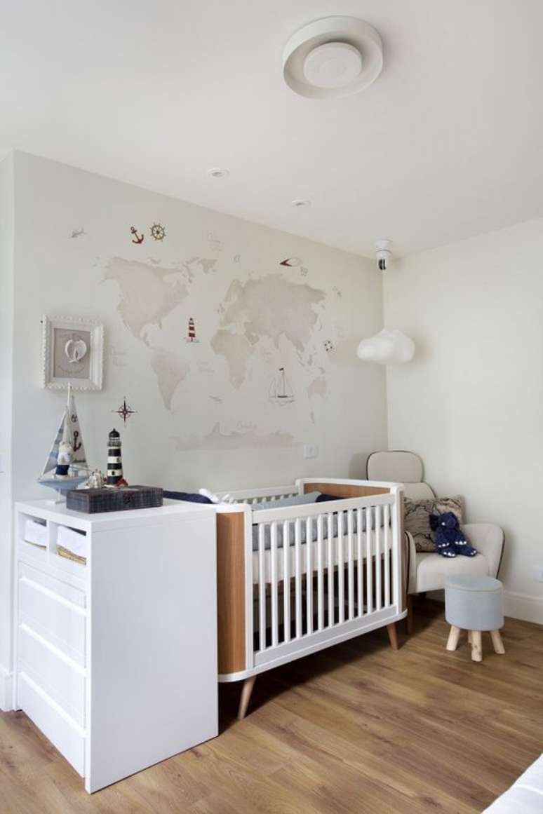 18. Decoração clean do quarto de luxo para bebês – Foto: Revista VD