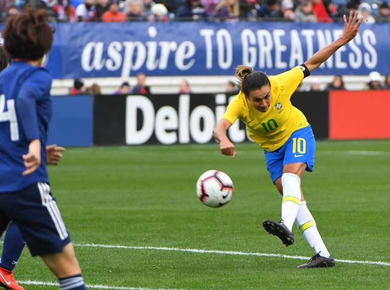 Marta durante partida do Brasil contra o Jap&atilde;o em Nashville, nos Estados Unidos
02/03/2019 Christopher Hanewinckel-USA TODAY Sports