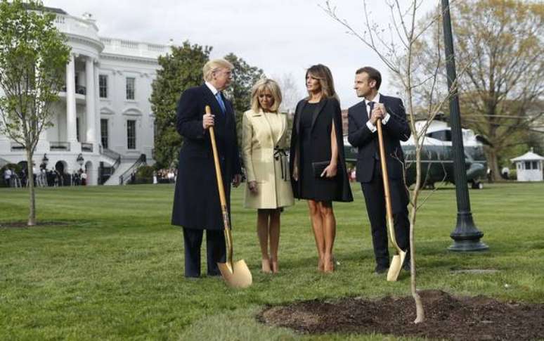 Árvore plantada por Macron e Trump morreu na quarentena
