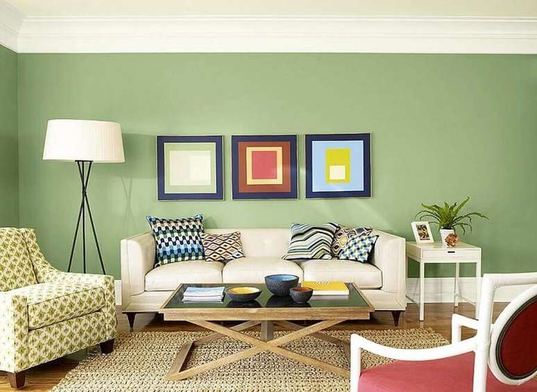 16. Combina&ccedil;&atilde;o de cores para sala com decora&ccedil;&atilde;o simples &ndash; Foto: The Runners Soul