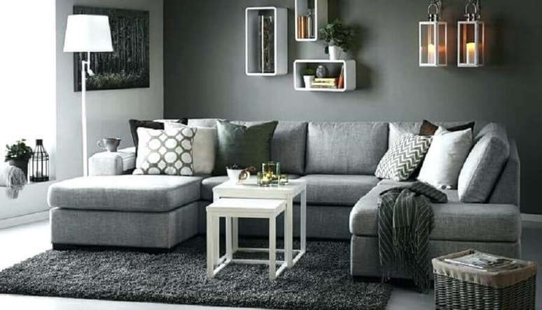 48. Decoração em tons de cinza para sala de estar – Foto: Chauffage Exterieur Design