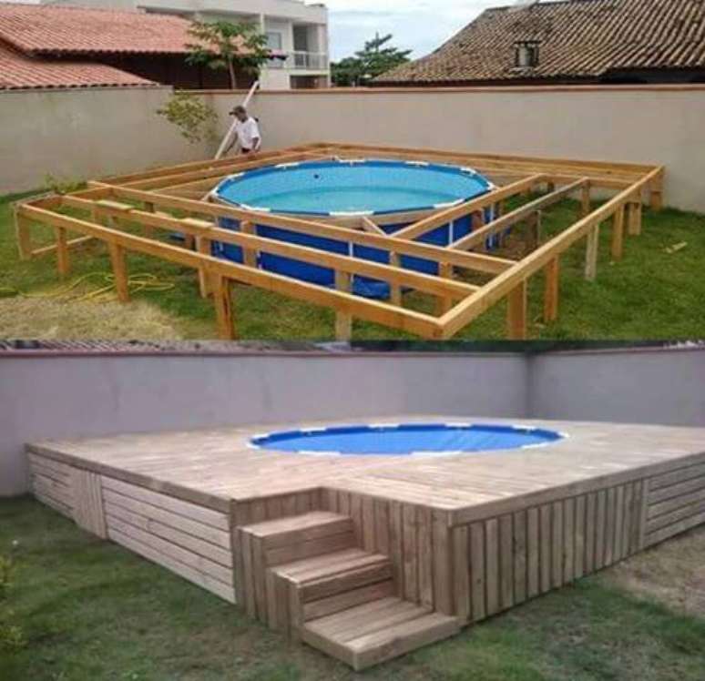 36. Estruturas resistentes permitem que voc&ecirc; monte uma piscina de paletes perfeita!&nbsp; Foto: Bauen
