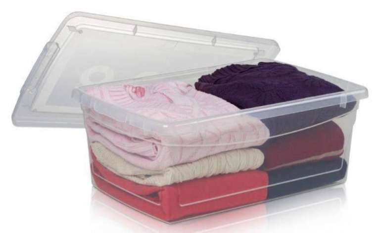 9. Utilize caixas organizadoras para organizar guarda roupa