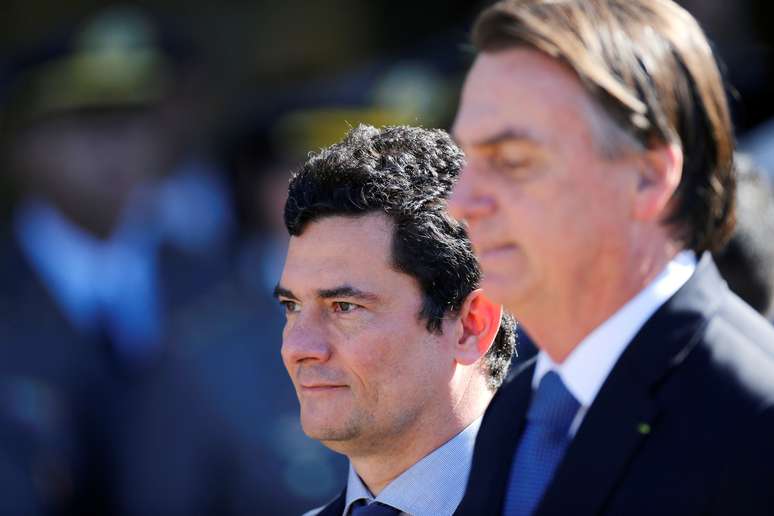 Presidente Jair Bolsonaro e o ministro da Justiça, Sergio Moro. 11/6/2019. REUTERS/Adriano Machado
