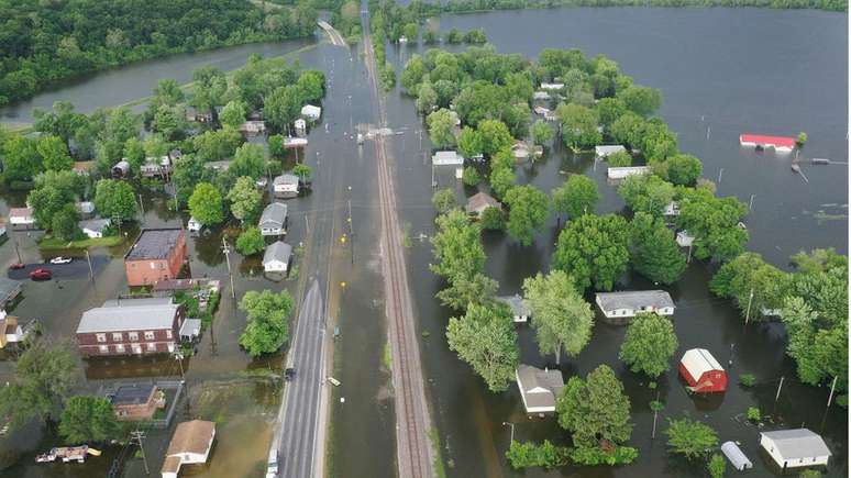 Alagamento no rio Mississippi chegou &agrave; cidade de Foley, em Missouri