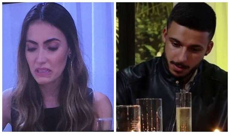 O casal Nicole França e Pedro Galvão, que participou de jantar romântico que não deu certo no programa 'Mais Você', da TV Globo.