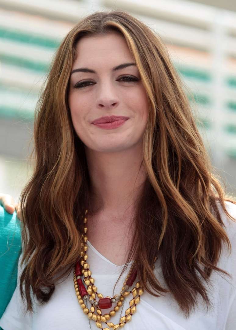 A atriz Anne Hathaway durante coletiva de apresentação do filme &#034;Rio&#034; 