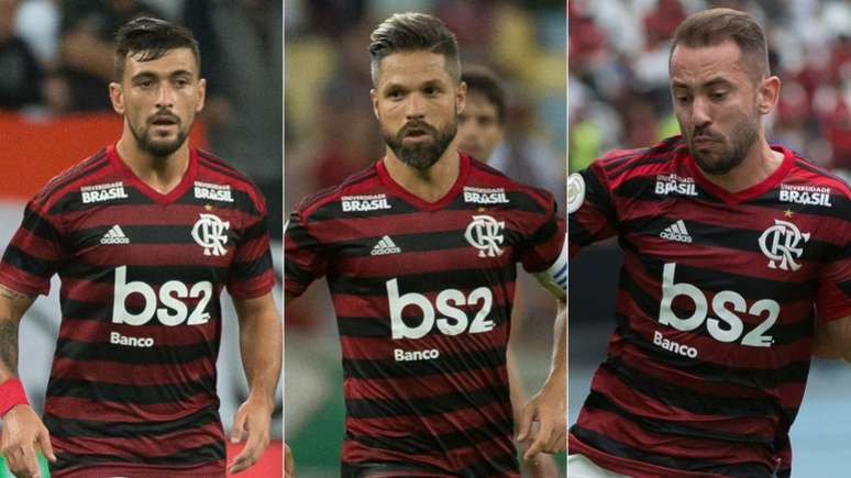 O sonho da torcida rubro-negra: Arrascaeta, Diego e Everton Ribeiro titulares no meio-campo (Alexandre Vidal / Flamengo)
