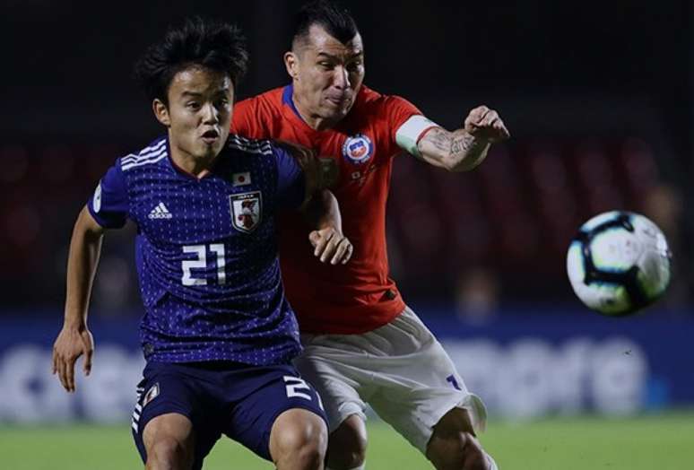 Chamado de Messi japonês, Takefusa Kubo quase fez golaço na derrota por 4 a 0 para Chile, no Morumbi (Divulgação)