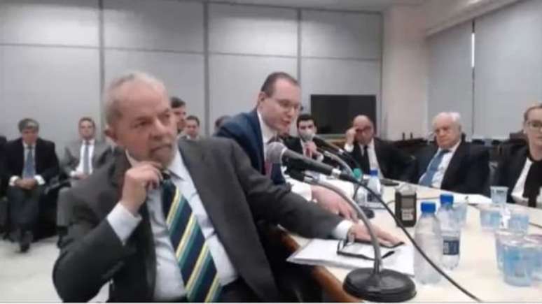 O ex-presidente Lula durante depoimento ao juiz Sergio Moro em maio de 2017