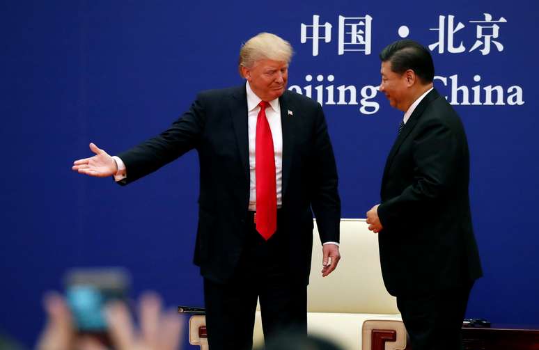 Presidentes dos EUA, Donald Trump, e da China, Xi Jinping
09/11/2017
REUTERS/Jonathan Ernst