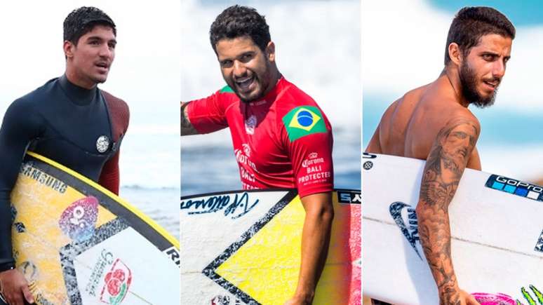 Gabriel Medina, Italo Ferreira e Filipe Toledo estão na briga para Tóquio-2020. Um ficará fora (Fotos: Divulgação)