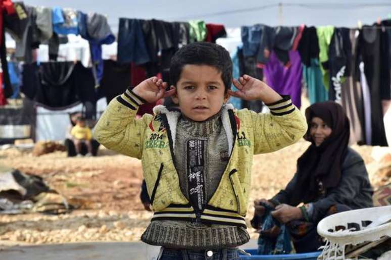 Criança síria em campo de acolhimento no Líbano