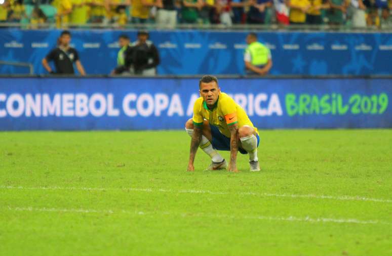  Daniel Alves, do Brasil, na partida contra a Venezuela, válida pela 2ª rodada do grupo A da Copa América 2019, realizada na Arena Fonte Nova, em Salvador (BA), nesta terça- feira (18).