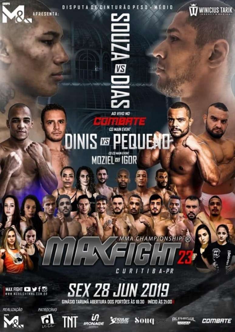 Card do Max Fight 23 será realizado no dia 28 de junho, em Curitiba (Foto: Divulgação/Max Fight)