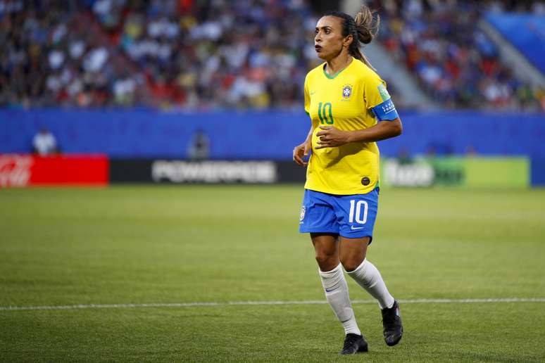 Marta do Brasil durante uma partida entre o Brasil e Itália, válida para a Copa do Mundo Feminina de 2019, FIFA, realizada na Terça-Feira, 18 de junho de 2019, no Estádio de Hainaut, em Valenciennes, França.