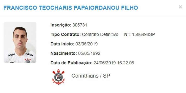 Nome do jogador apareceu no BID da CBF.