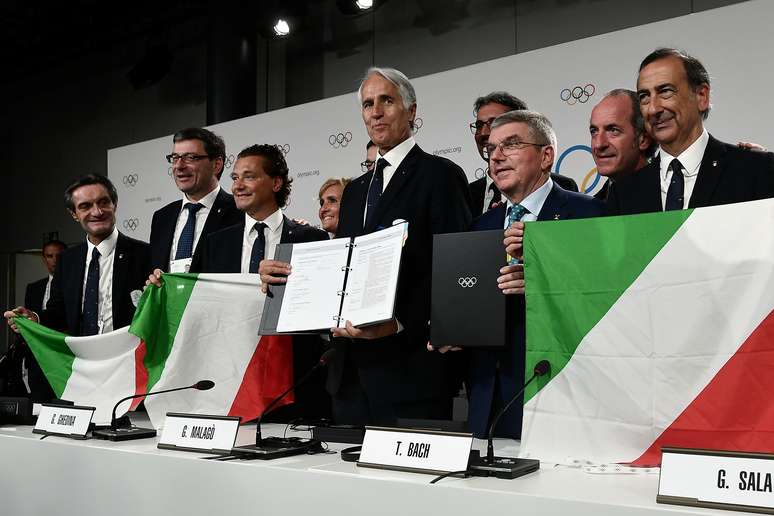 Anúncio de Milão e Cortina d’Ampezzo como sedes das Olimpíadas de Inverno de 2026 24/06/2019 Philippe Lopez/Pool via REUTERS 