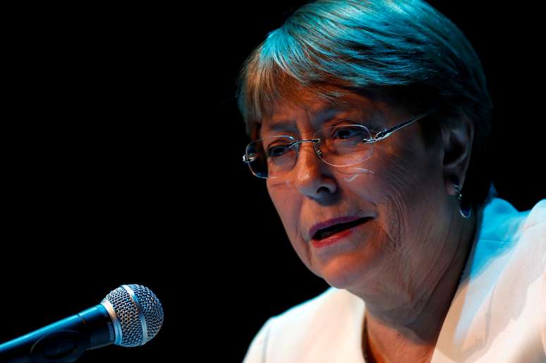 Alta comissária da ONU para Direitos Humanos, Michelle Bachelet, durante entrevista coletiva na Cidade do México
09/04/2019 REUTERS/Carlos Jasso