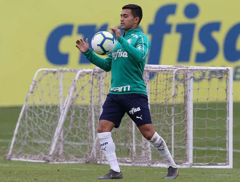 O atacante Dudu durante treinamento na Academia de Futebol (Foto: Agência Palmeiras/Divulgação)