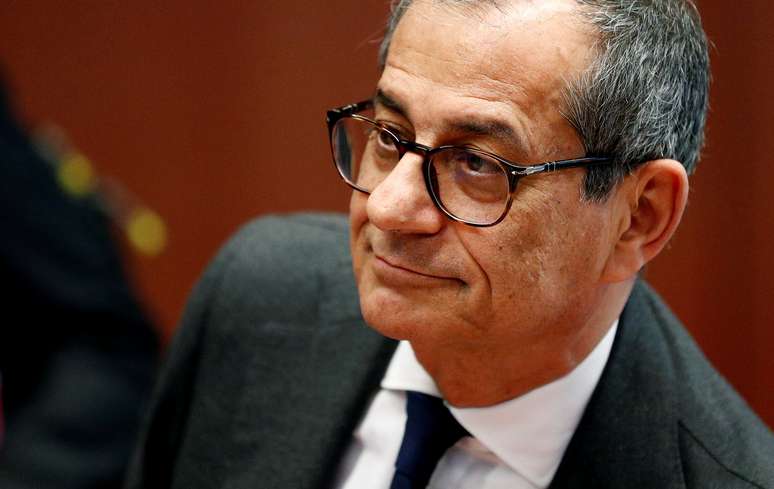 O ministro das Finan&ccedil;as da It&aacute;lia, Giovanni Tria, durante reuni&atilde;o com ministros da zona do euro em Bruxelas, na B&eacute;lgica
16/05/2019
REUTERS/Francois Lenoir