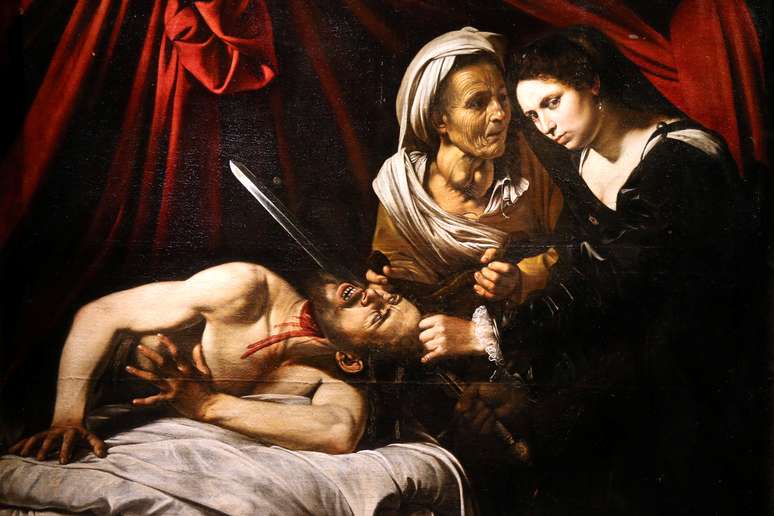 Detalhe da pintura "Judite e Holofernes" de Caravaggio, descoberta num s&oacute;t&atilde;o em Toulouse, durante exibi&ccedil;&atilde;o em Paris
12/04/2916
REUTERS/Charles Platiau