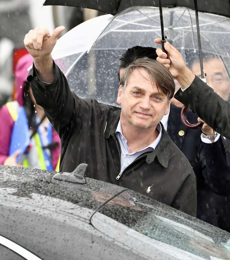 Bolsonaro chega a aeroporto internacional de Kansai, Japão, para reunião do G20  em Izumisano, Osaka 27/6/019 Kyodo/via Reuters