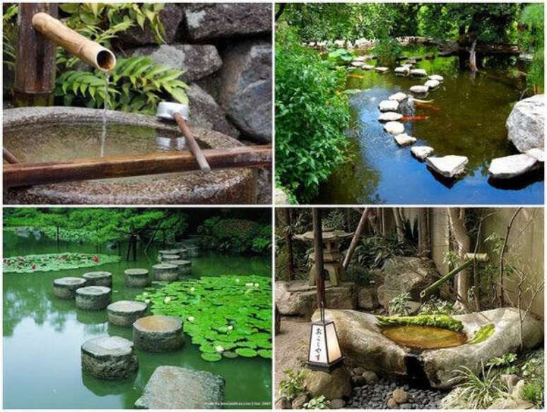 17. Fotos de jardim japonês com a presença de água. Fonte: Japão Em Foco