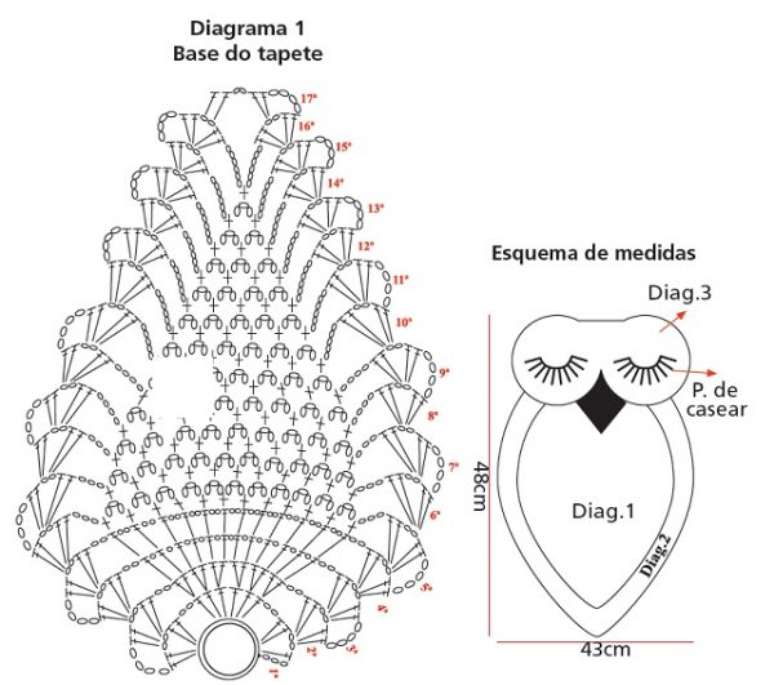 6. Diagrama tapete de coruja em croch&ecirc; &ndash; Por: Alto Astral