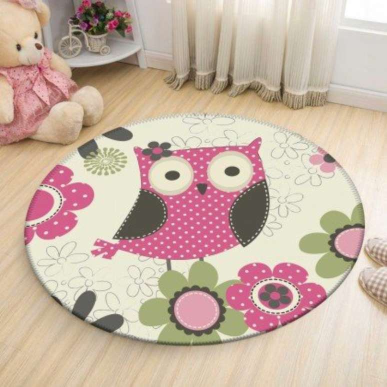 59. O tapete de coruja &eacute; lindo para quartos infantis &ndash; Por: Wevans
