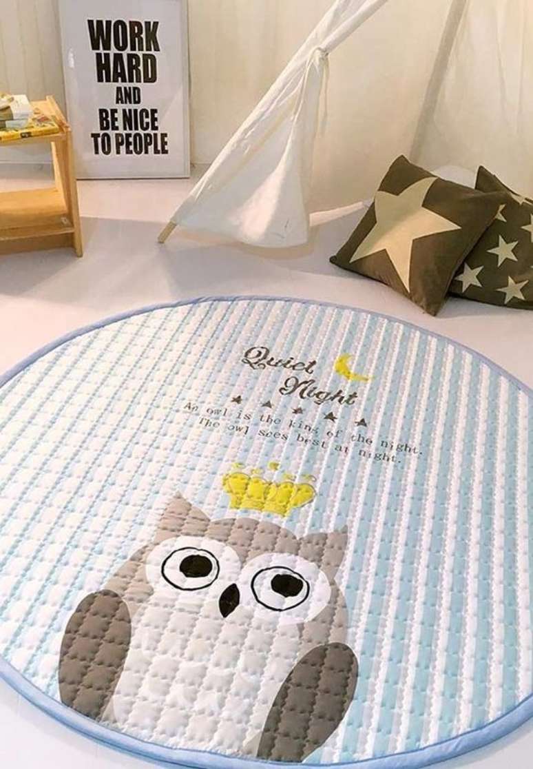 52. O tapete de coruja pode ser de outros materiais tamb&eacute;m. Escolha o que voc&ecirc; mais se identifica &ndash; Por: Pinterest