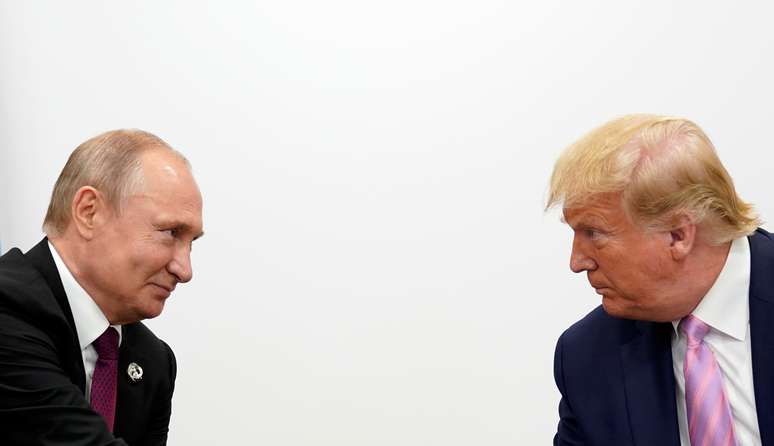 Trump e Putin durante reunião bilateral na cúpula do G20
28/06/2019
REUTERS/Kevin Lamarque