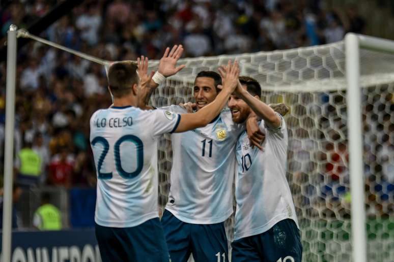Lo Celso marca o segundo gol para os argentinos durante partida entre Venezuela x Argentina, válida pelas quartas de final da Copa América 2019, realizada nesta sexta-feira (28) no Estádio do Maracanã em Rio de Janeiro, RJ