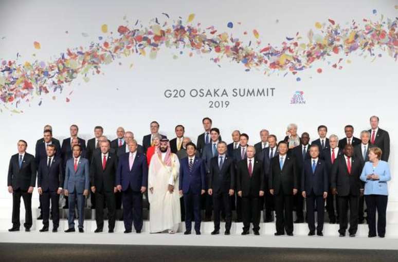 Líderes posam para foto do G20 em Osaka, no Japão