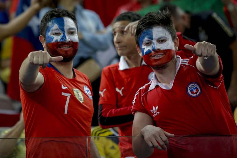 Torcida durante a partida entre Colômbia e Chile, válida pela Copa América 2019 na Arena Corinthians em São Paulo (SP)