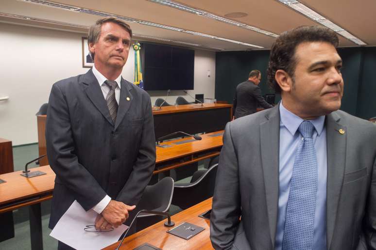 Jair Bolsonaro e Marco Feliciano, durante a reunião da Comissão de Direitos Humanos da Câmara
