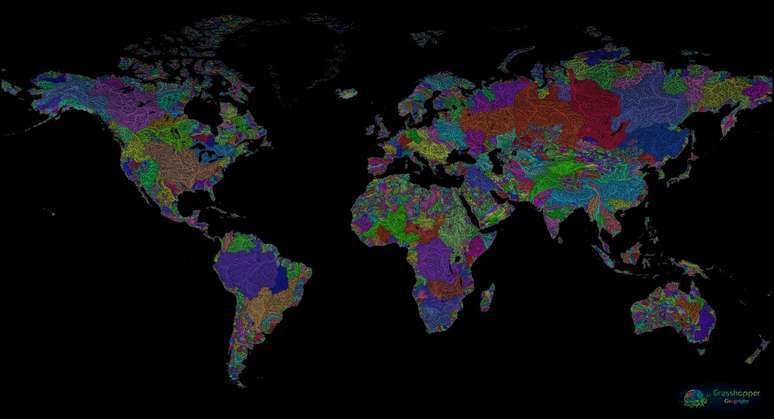 O criador de mapas Robert Szucs pintou o mundo e várias regiões dele separadamente, incluindo o Brasil