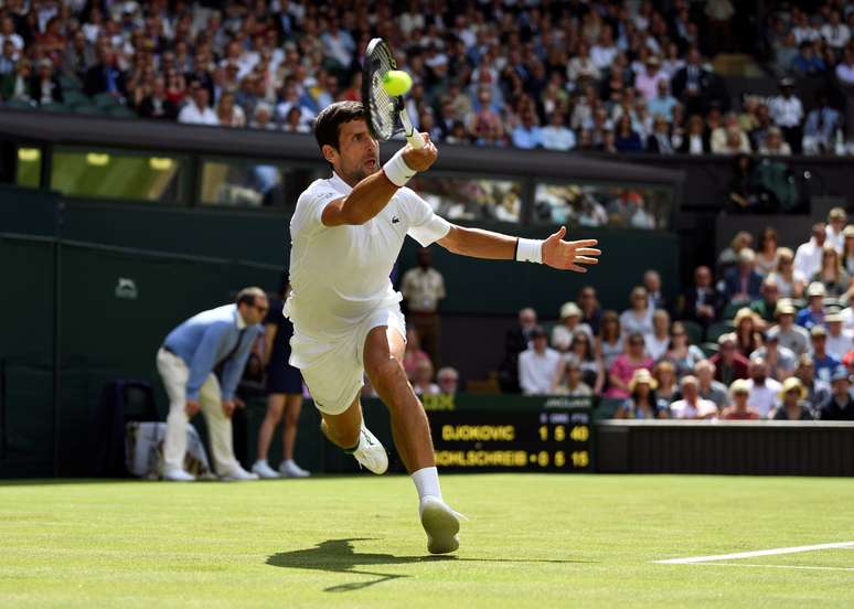 Novak Djokovic durante partida do torneio de Wimbledon
01/07/2019
REUTERS/Tony O'Brien