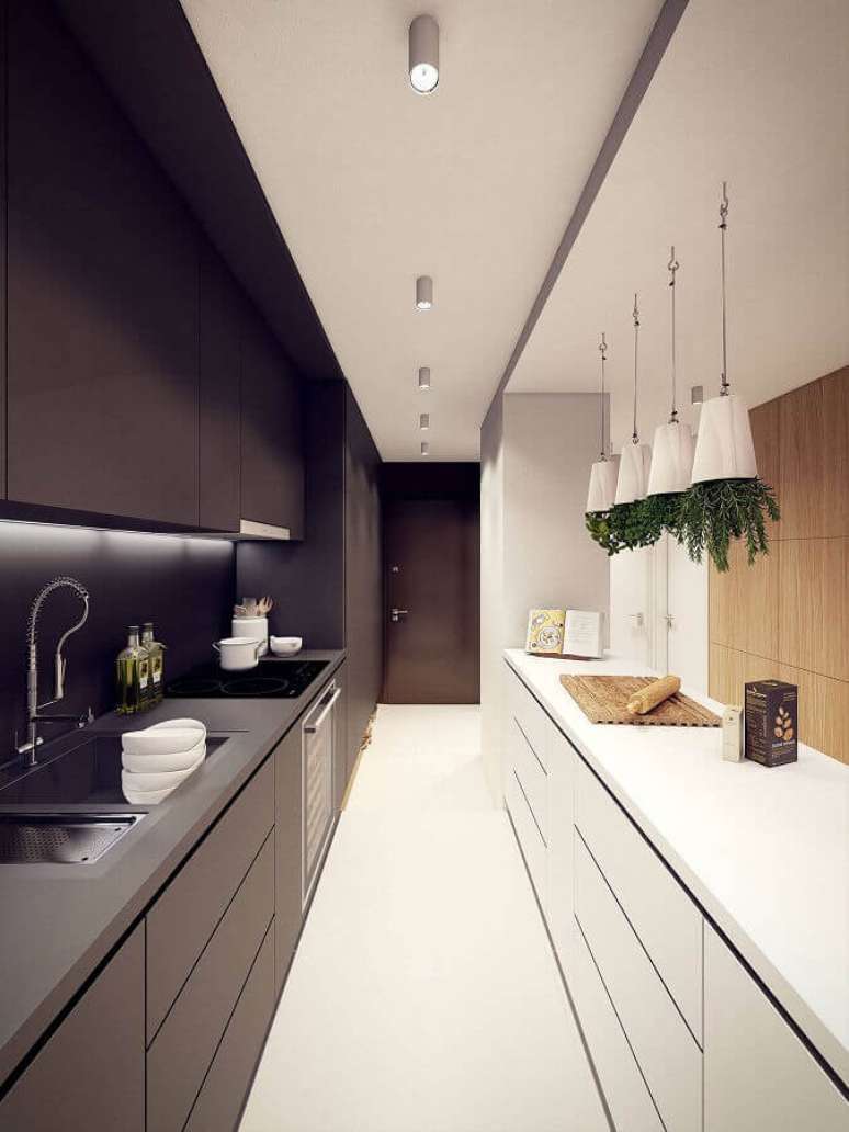 4. A cozinha preta e branca é um clássico que nunca sai de moda – Foto: Behance