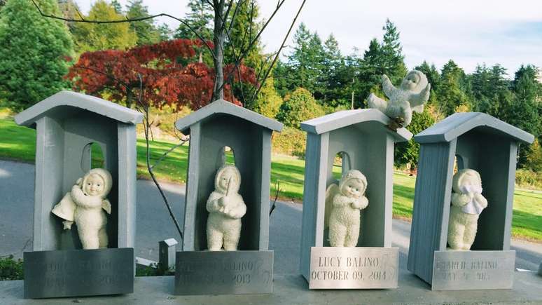 Debbie mant&eacute;m nove casas no jardim, que visita regularmente