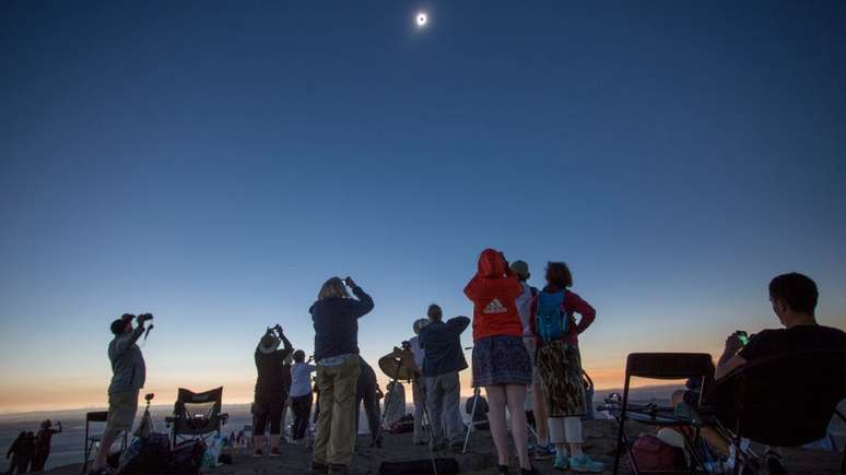 Quando a Lua fica entre a Terra e o Sol e a noite interrompe brevemente o dia, as temperaturas caem repentinamente