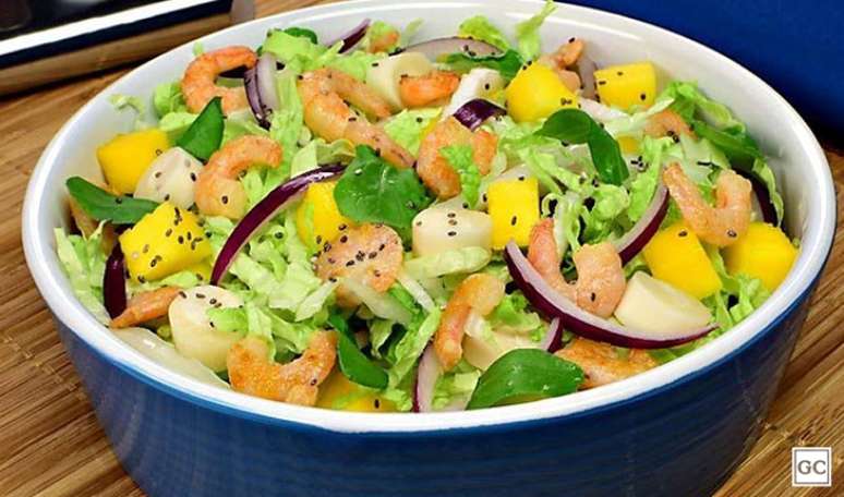 Salada de acelga e camar&atilde;o 
