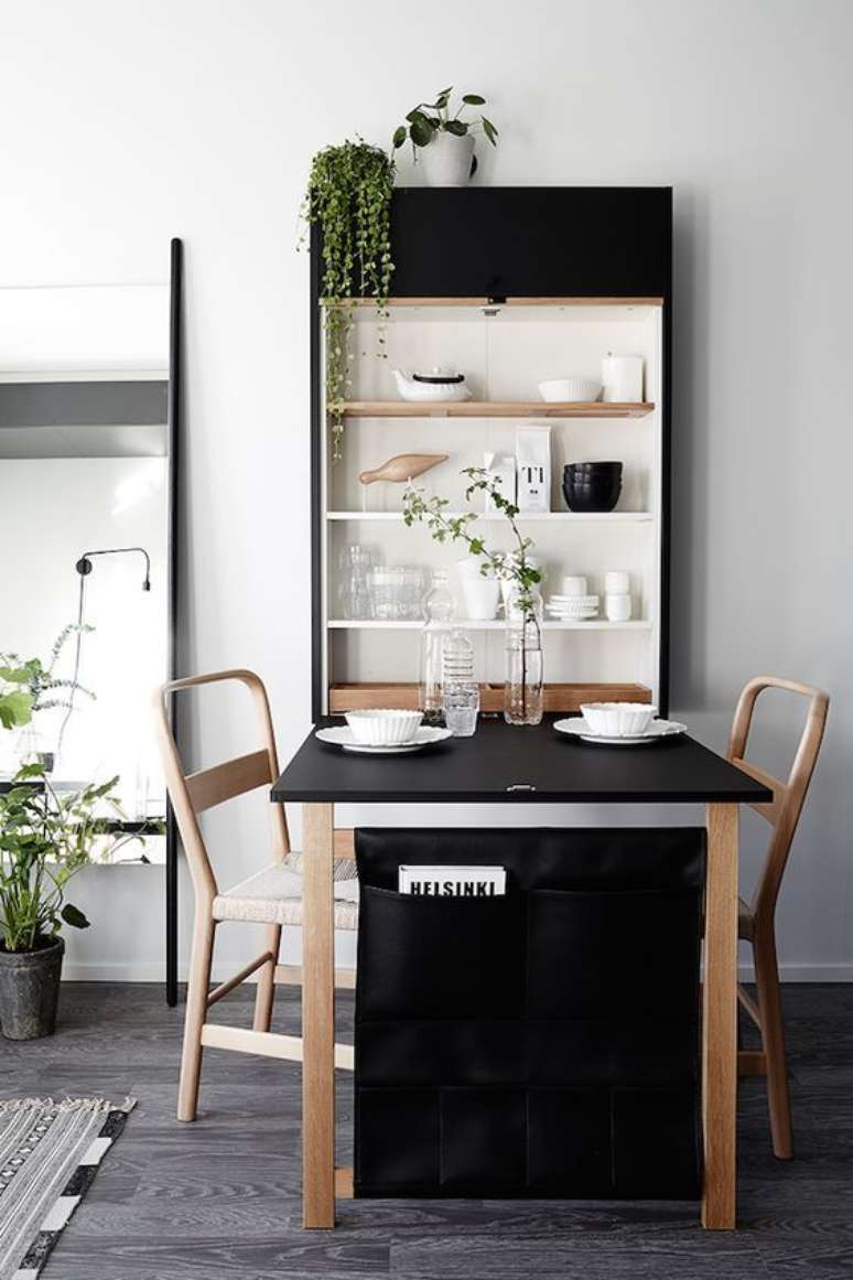 4. Que tal fazer uma mesa dobrável de parede que seja moderna para decorar a casa?