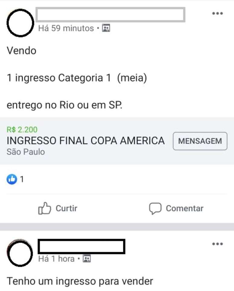 Cambistas vendem ingressos para a final da Copa América