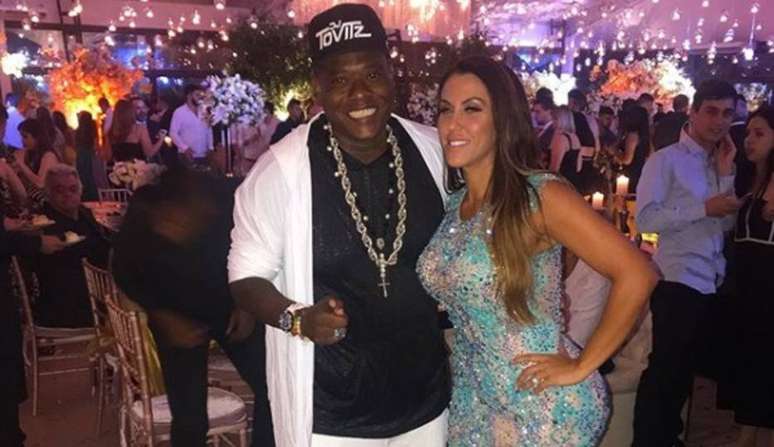 MC Sapão e a mulher Alessandra Fernandes.