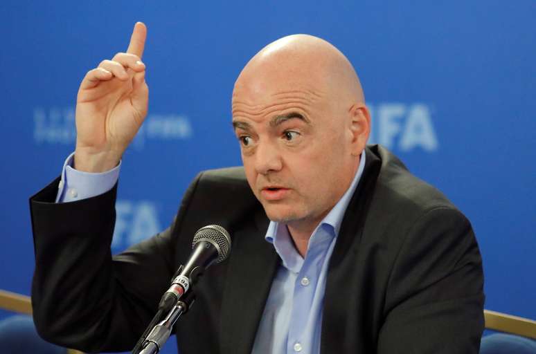 Presidente da Fifa, Gianni Infantino, durante entrevista coletiva em Roma
27/02/2019 REUTERS/Remo Casilli